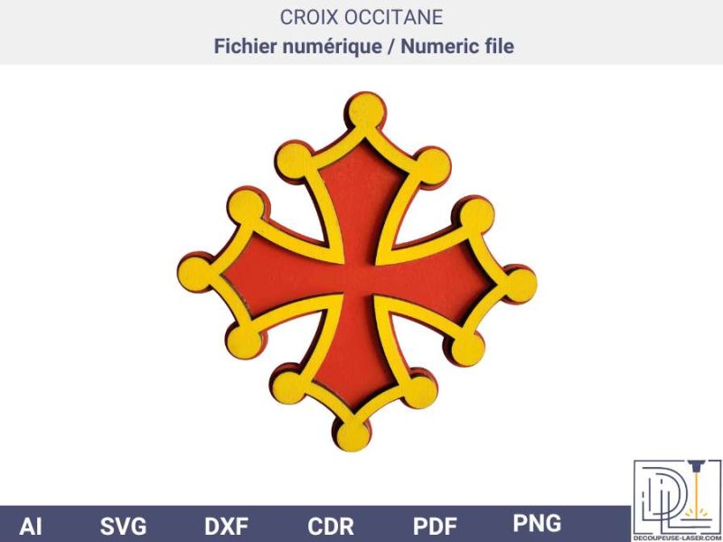 Croix occitane, fichier SVG CDR PDF AI DXF - Découpeuse-laser.com